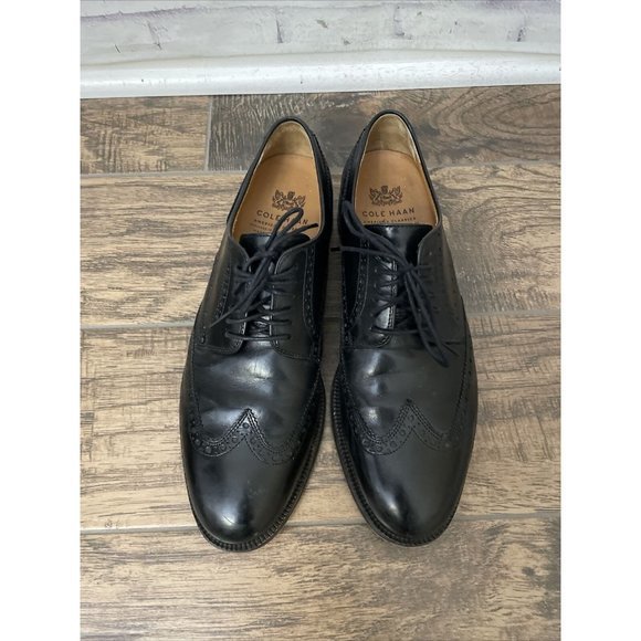 Cole Haan Gramercy Derby Wigtip Ox shoes 8D Old Money C29552 Black Grand 360 - Picture 3 of 12